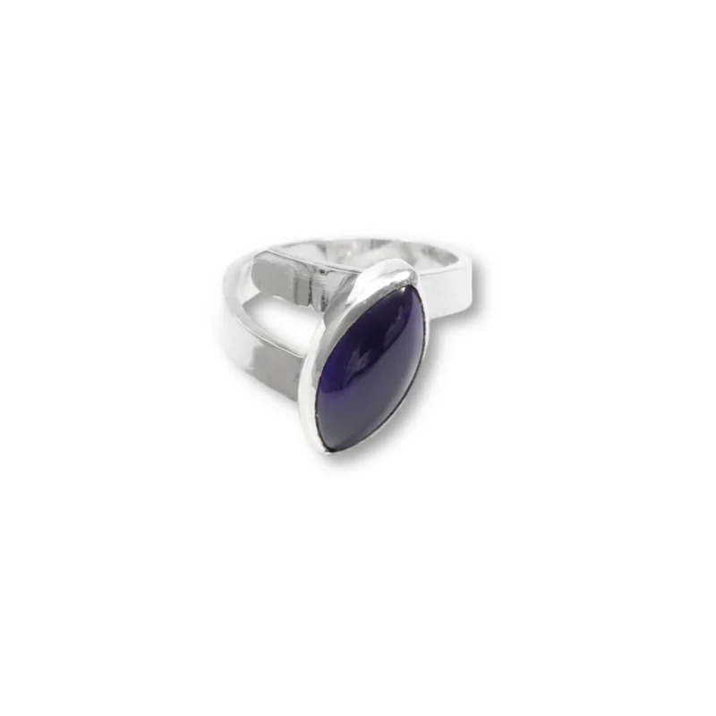 Sterling silver and 14x7mm Amethyst ring